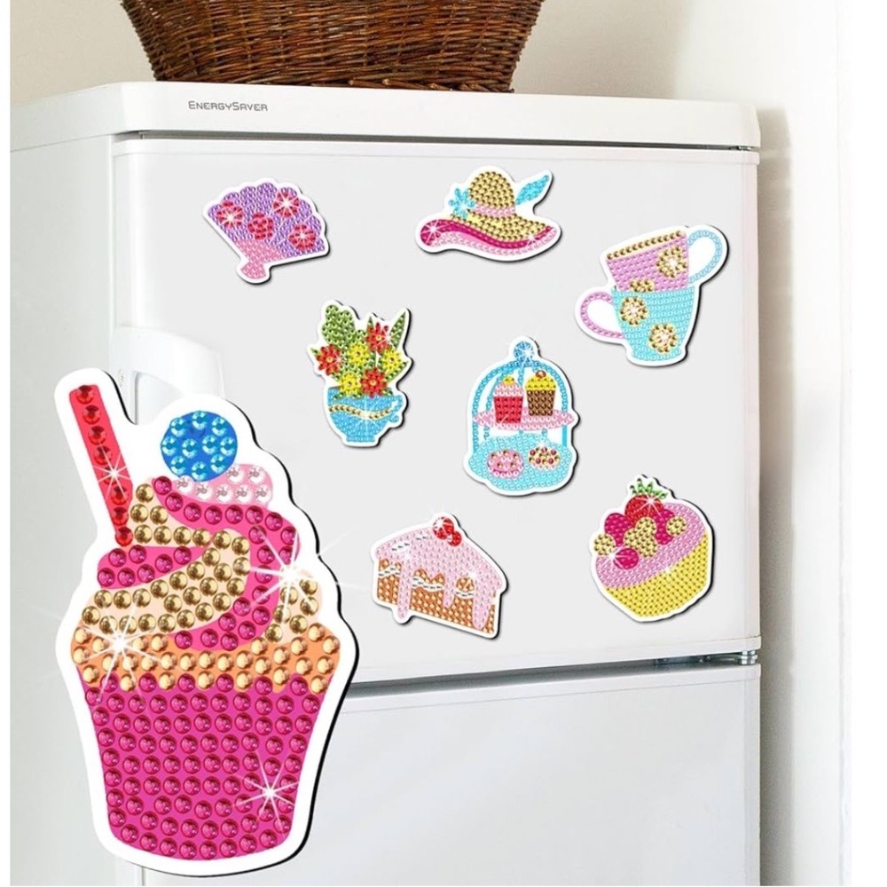 Diamond Painting Kits 30‎ PCS Afternoon Tea Time Theme Mini DIY Magnet Stickers